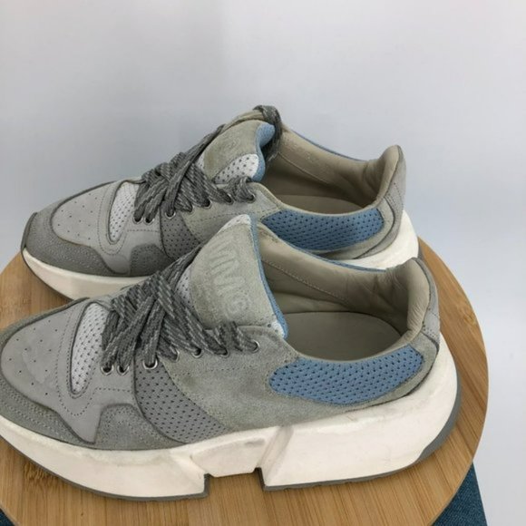 MM6 Maison Margiela Classic Chunky Platform Suede Sneakers Grey Blue Multi 5.5 - Picture 10 of 16